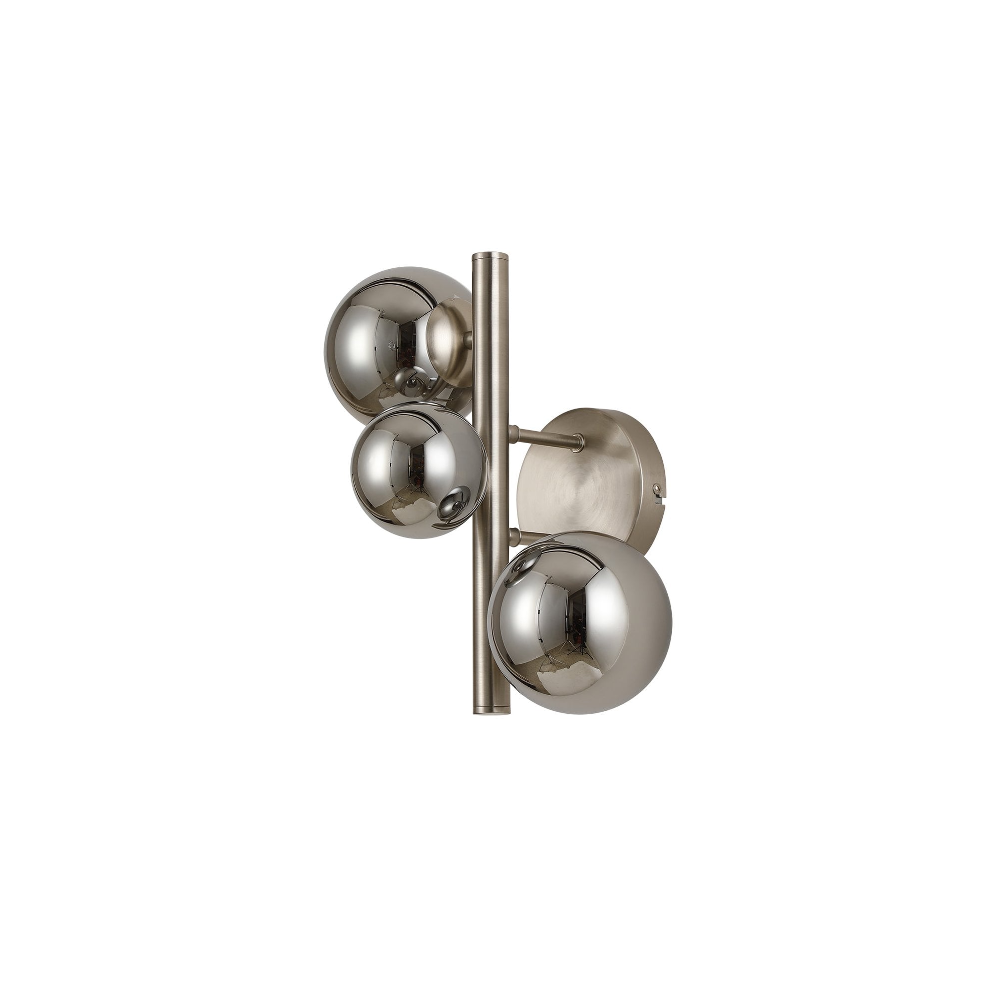 NL9063/CH9 Prague 3 Light Wall Light Satin Nickel Chrome Plated
