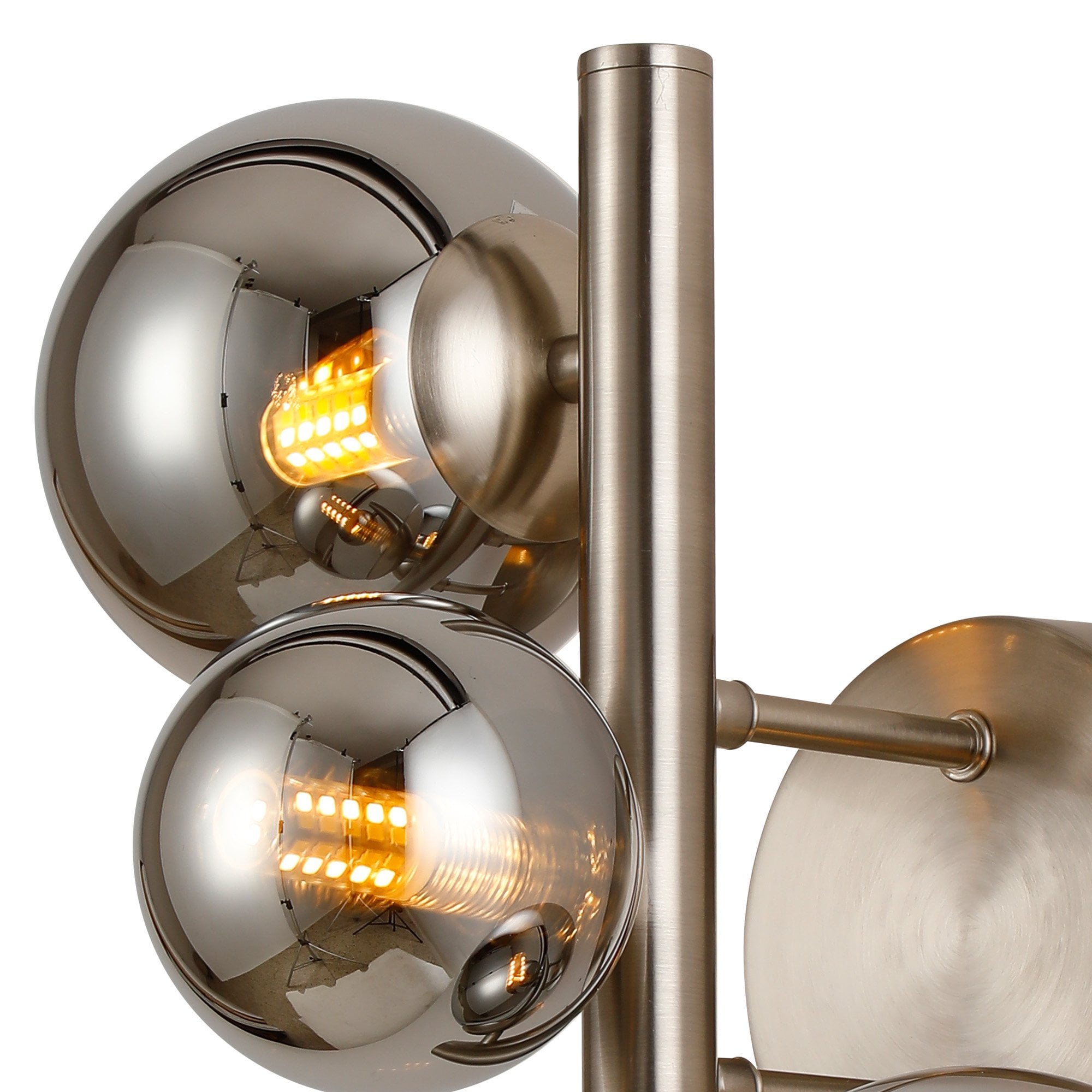 NL9063/CH9 Prague 3 Light Wall Light Satin Nickel Chrome Plated
