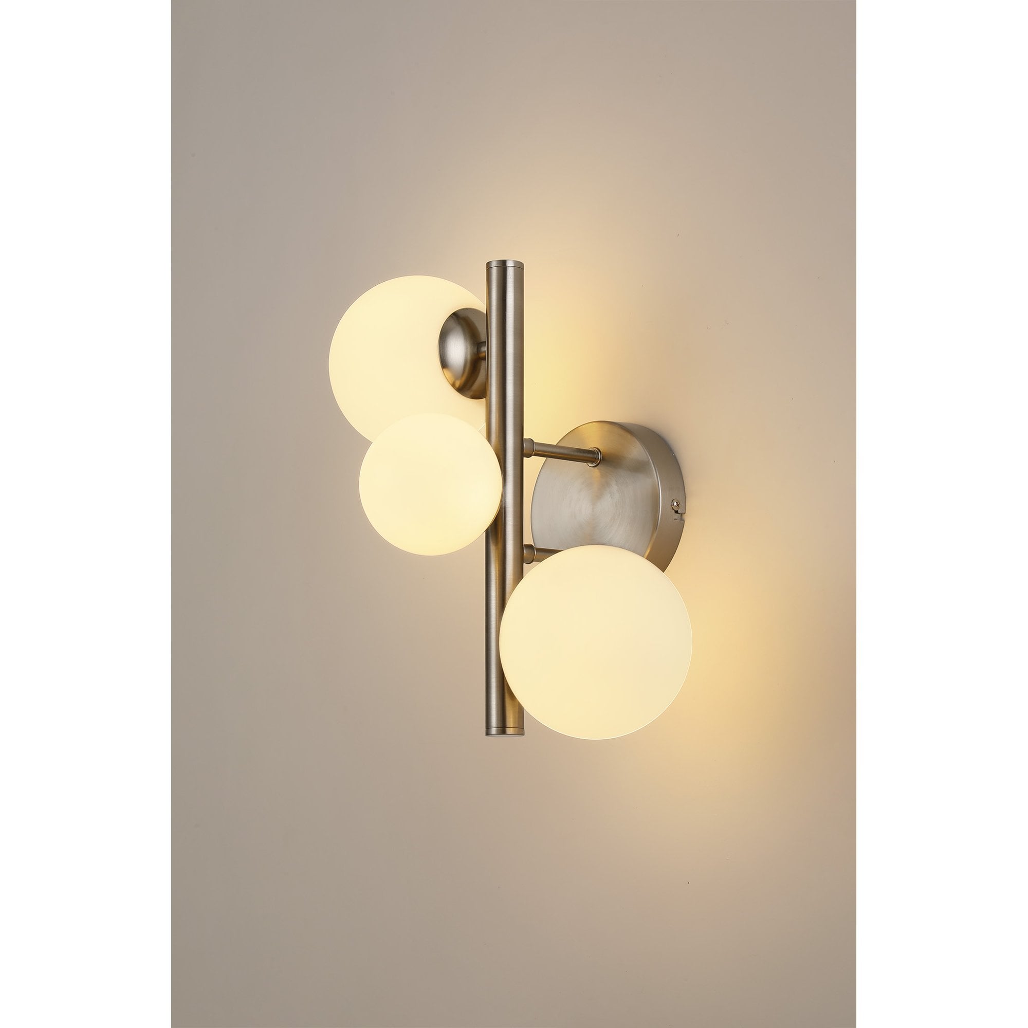 NL9063/OP9 Prague 3 Light Wall Light Satin Nickel Opal