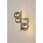 NL9063/SM9 Prague 3 Light Wall Light Satin Nickel Smoke Plated