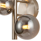 NL9063/SM9 Prague 3 Light Wall Light Satin Nickel Smoke Plated