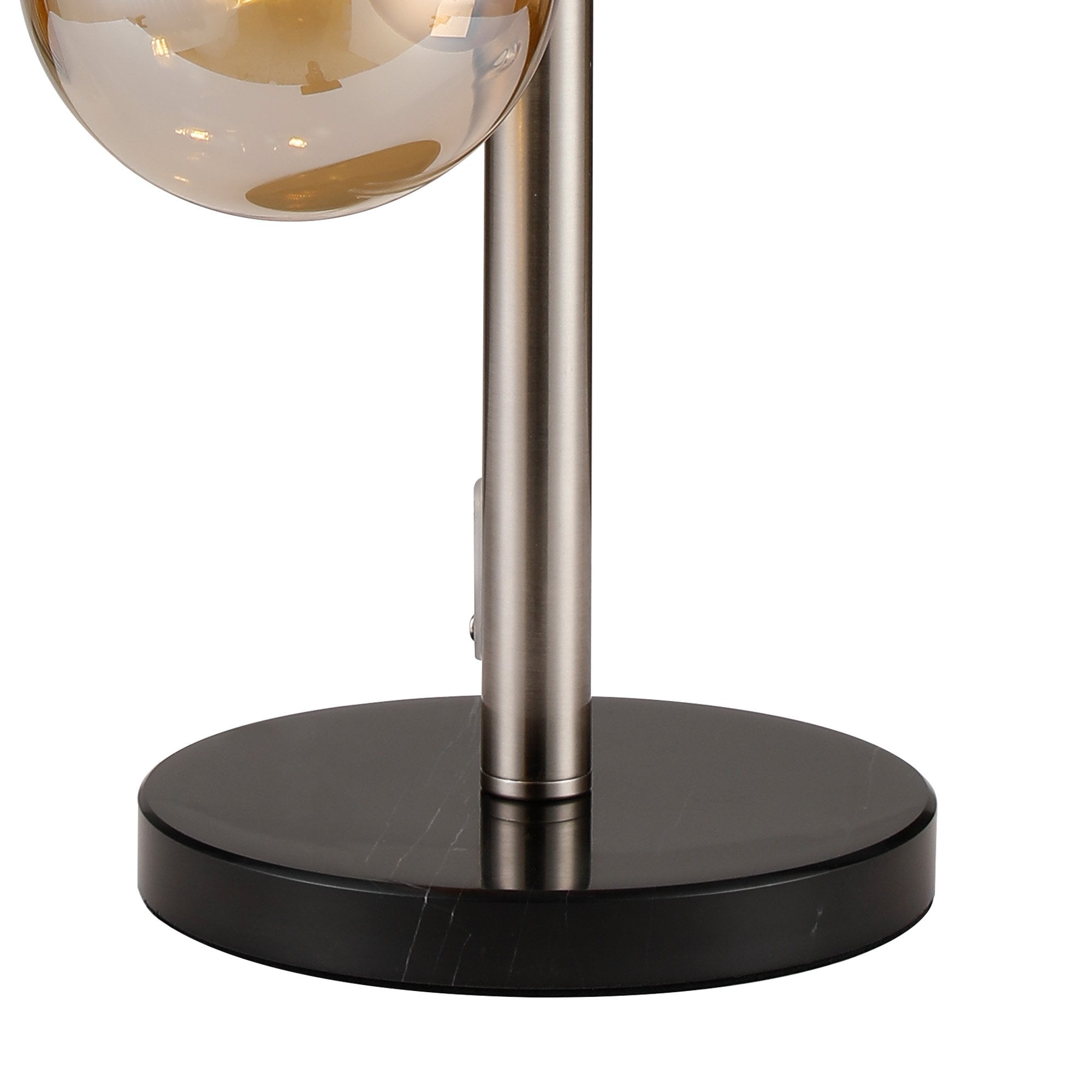 NL9065/AM9 Prague 4 Light Table Lamp Satin Nickel Amber Plated
