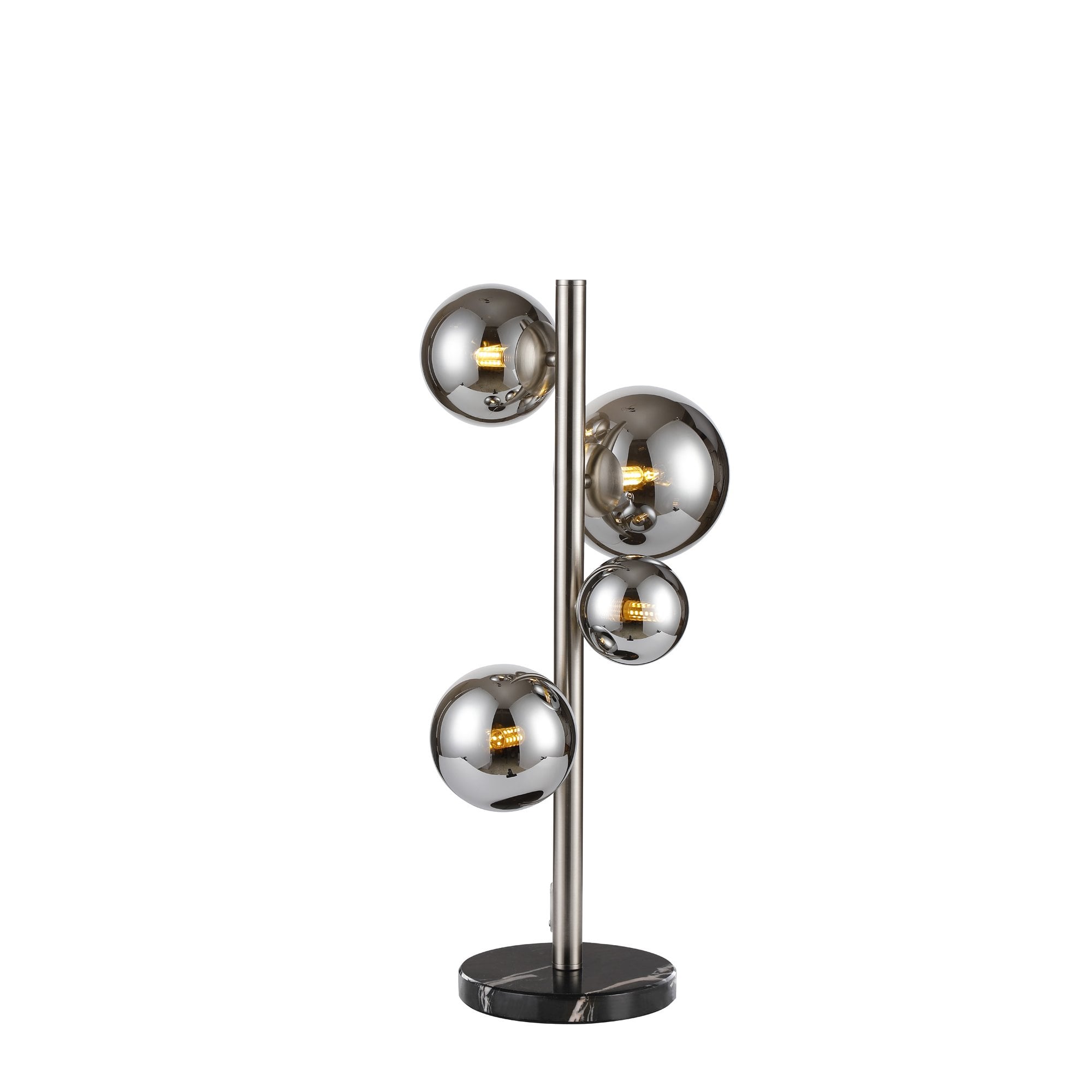 NL9065/CH9 Prague 4 Light Table Lamp Satin Nickel Chrome Plated