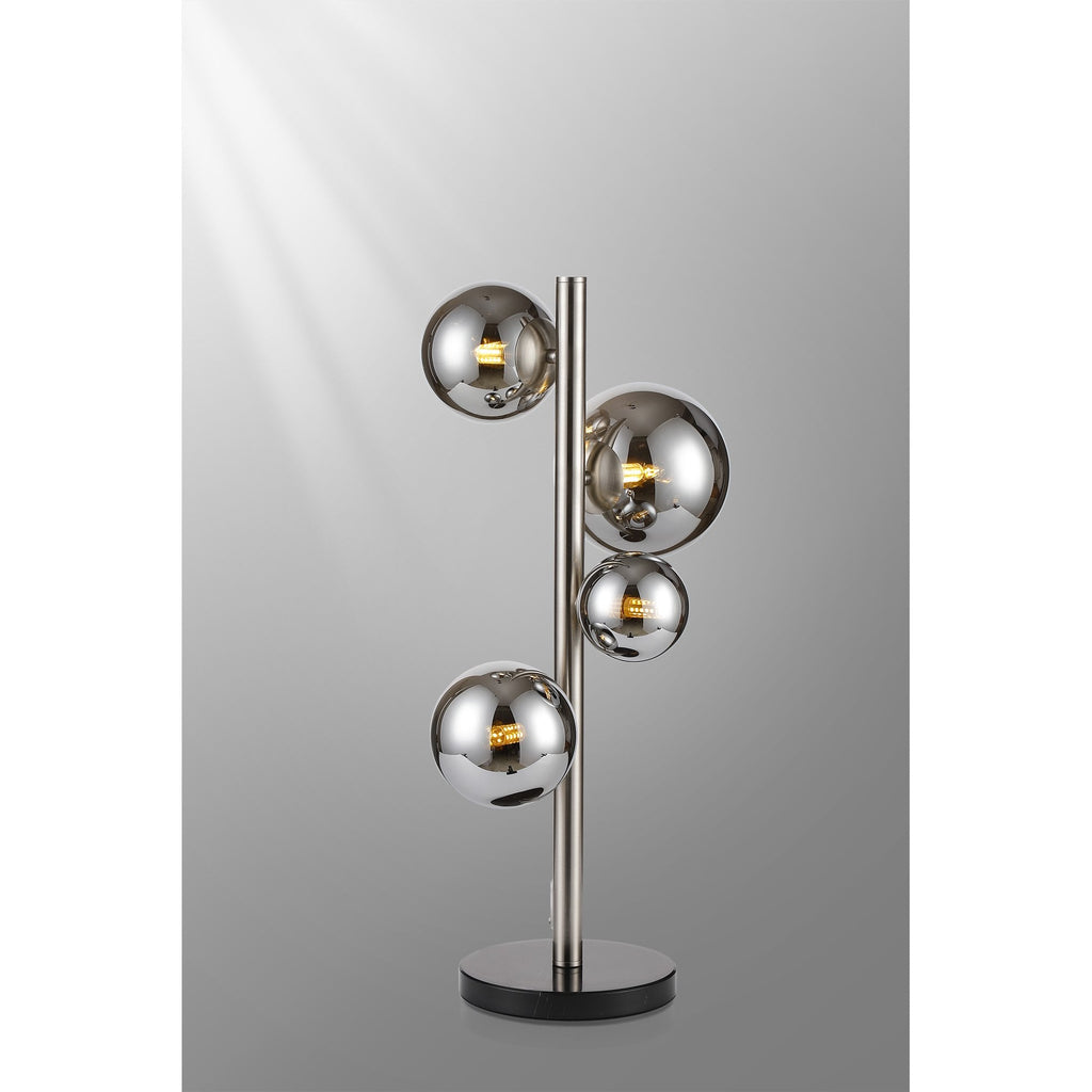 NL9065/CH9 Prague 4 Light Table Lamp Satin Nickel Chrome Plated