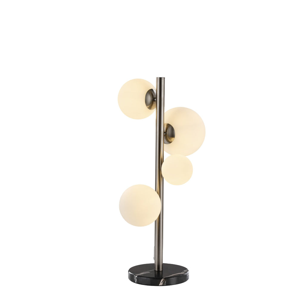 NL9065/OP9 Prague 4 Light Table Lamp Satin Nickel Opal