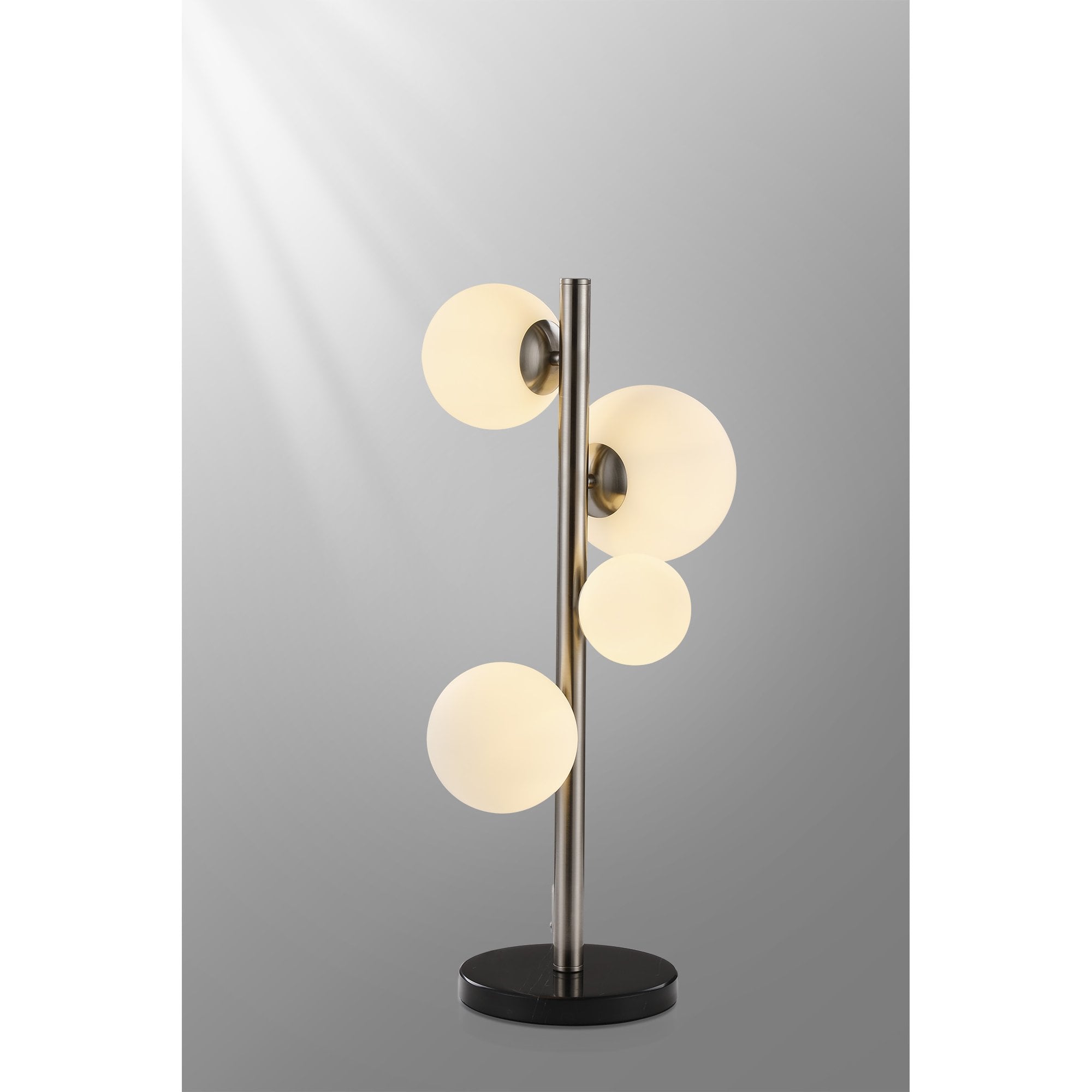 NL9065/OP9 Prague 4 Light Table Lamp Satin Nickel Opal
