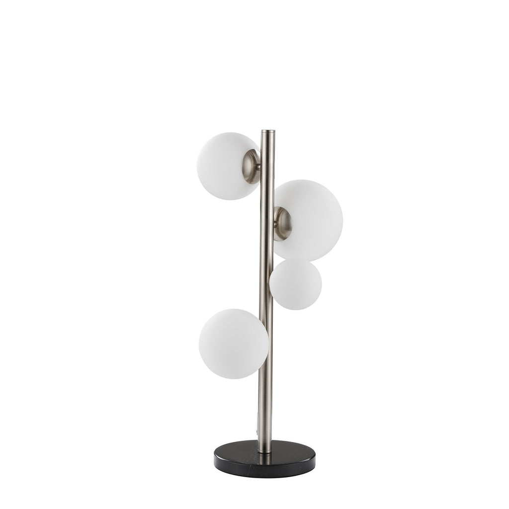 NL9065/OP9 Prague 4 Light Table Lamp Satin Nickel Opal