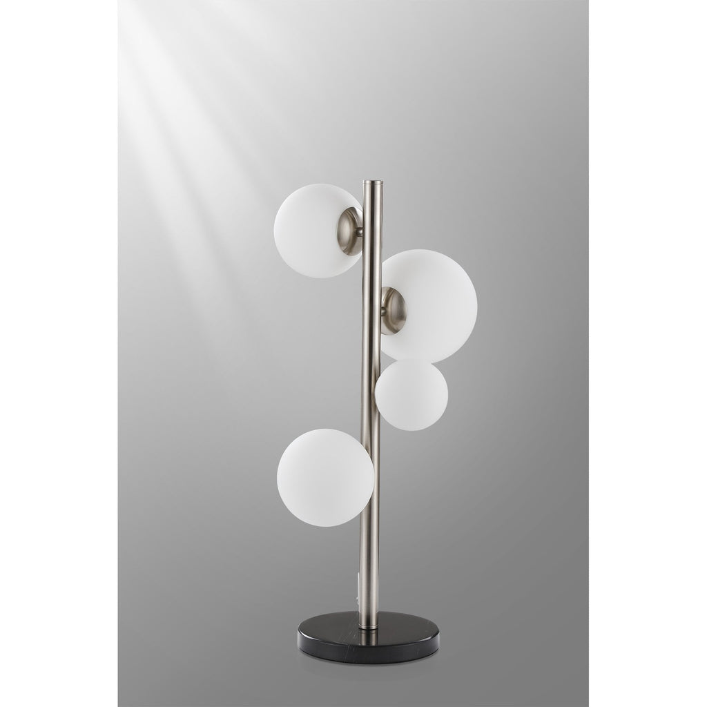 NL9065/OP9 Prague 4 Light Table Lamp Satin Nickel Opal