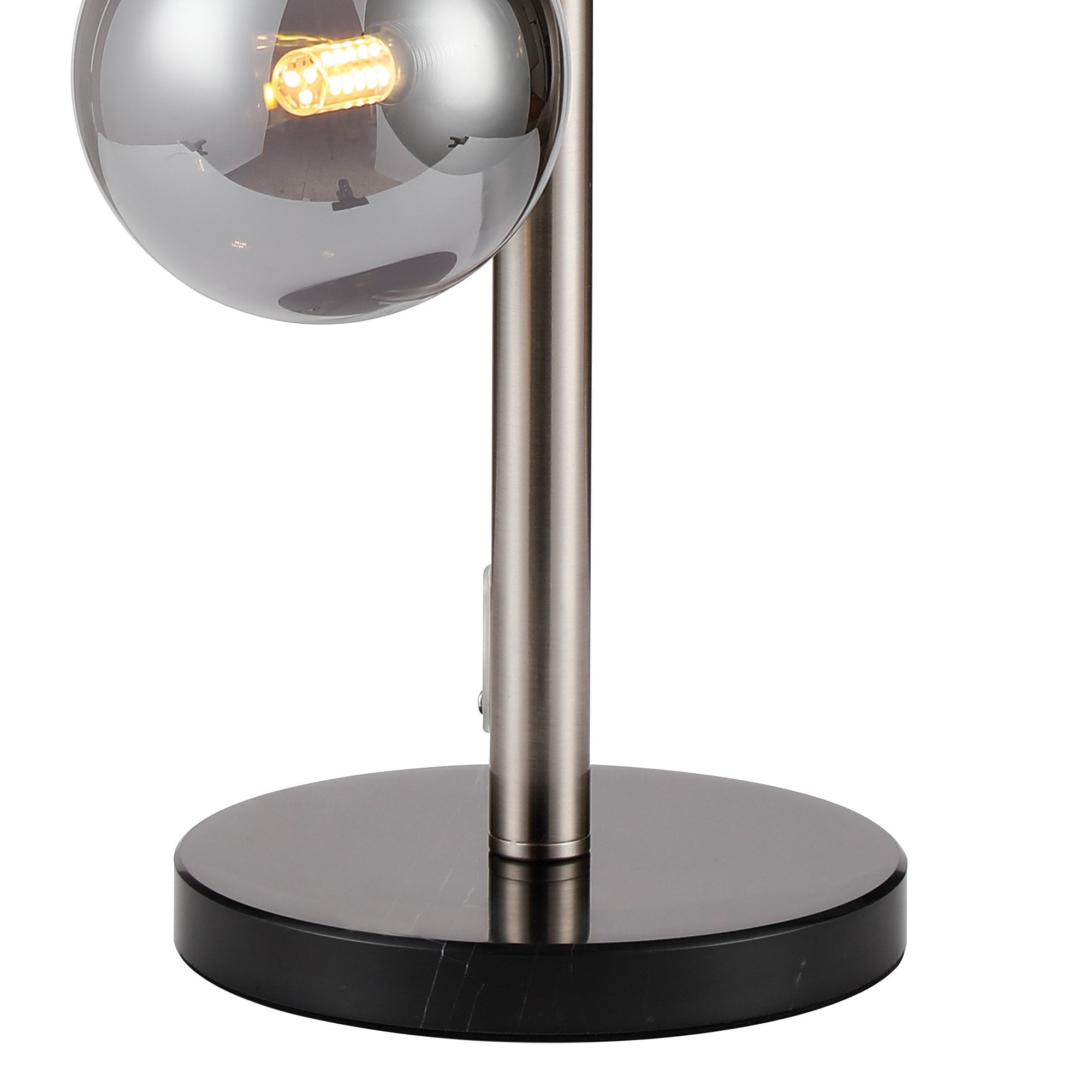 NL9065/SM9 Prague 4 Light Table Lamp Satin Nickel Smoke Plated
