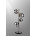 NL9065/SM9 Prague 4 Light Table Lamp Satin Nickel Smoke Plated