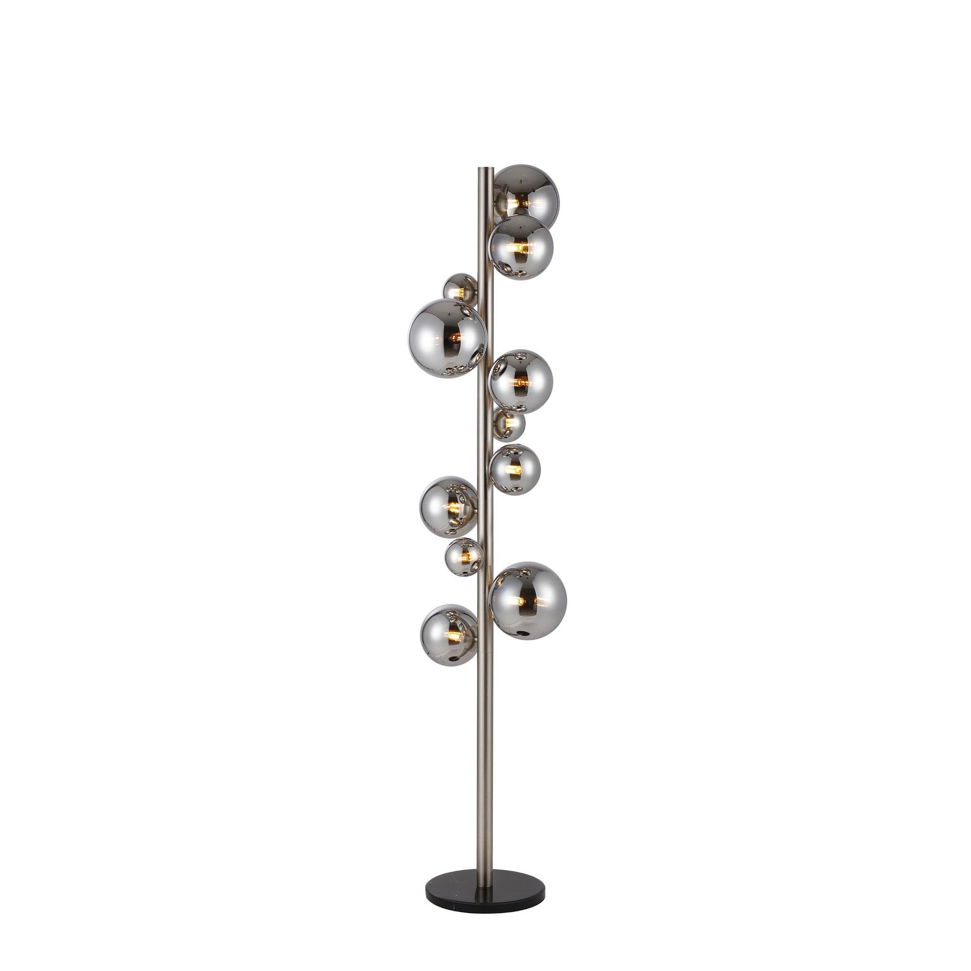 NL9066/CH9 Prague 11 Light Floor Lamp Satin Nickel Chrome Plated