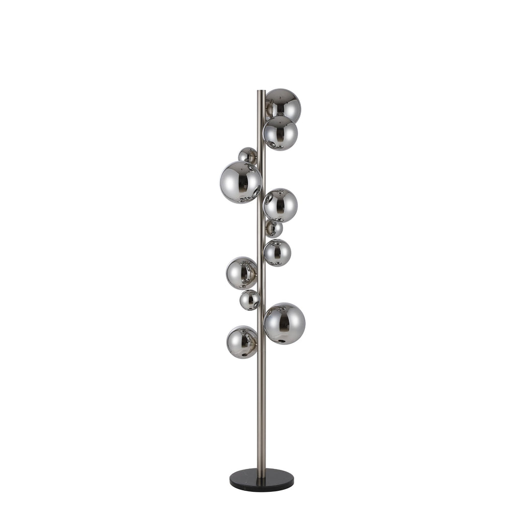 NL9066/CH9 Prague 11 Light Floor Lamp Satin Nickel Chrome Plated