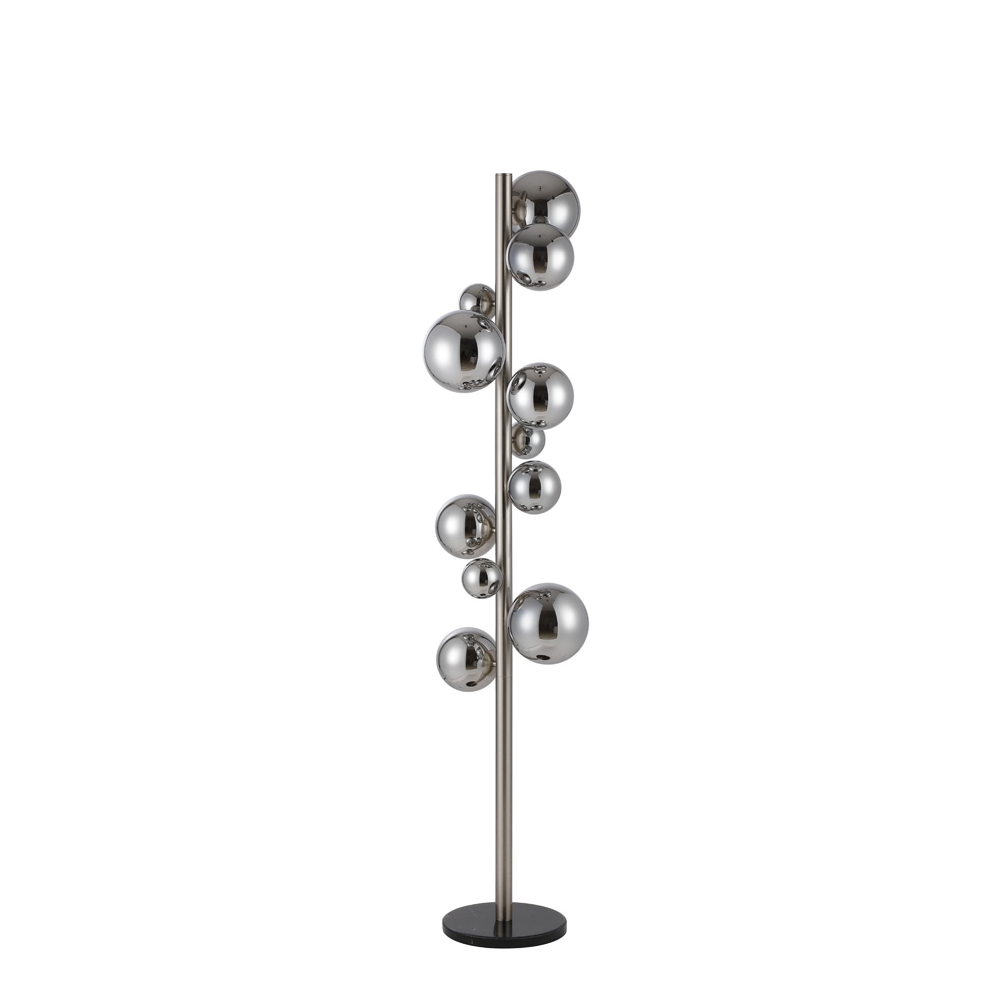 NL9066/CH9 Prague 11 Light Floor Lamp Satin Nickel Chrome Plated