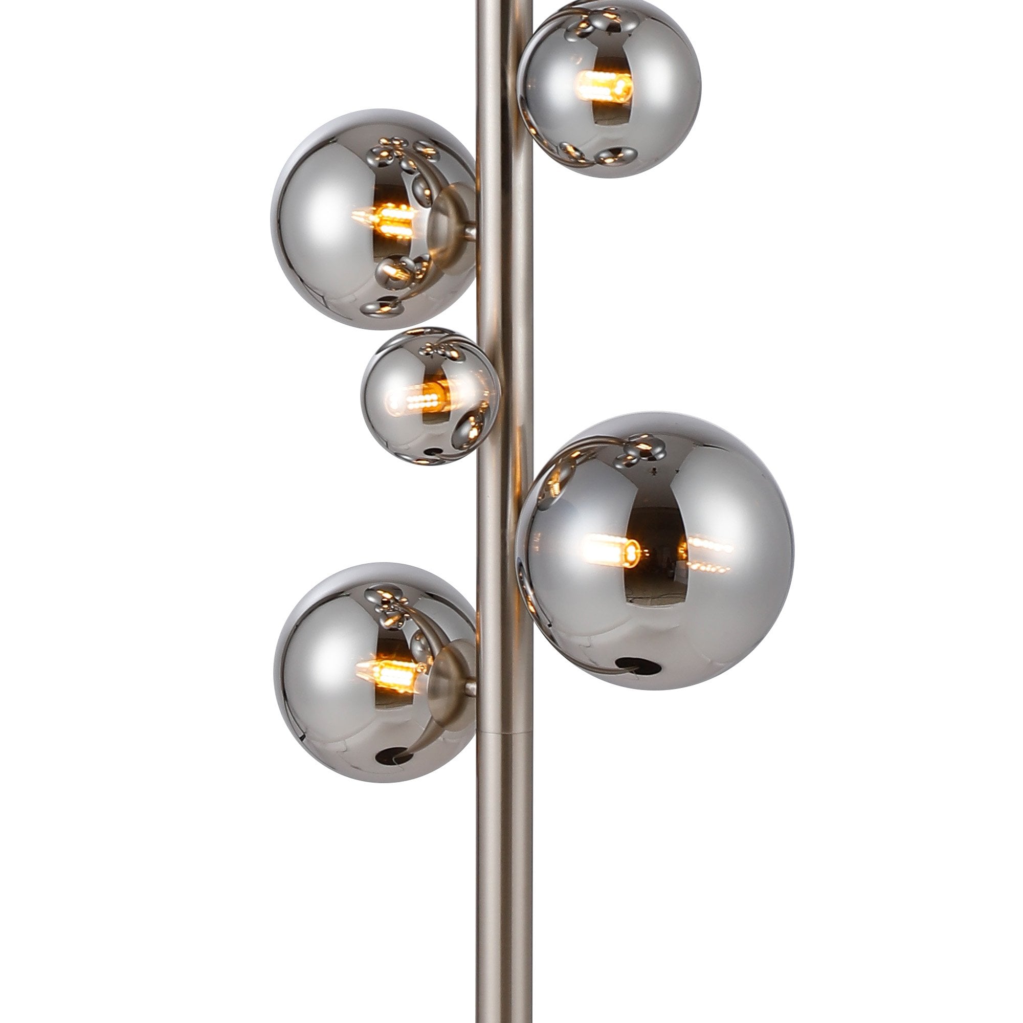 NL9066/CH9 Prague 11 Light Floor Lamp Satin Nickel Chrome Plated