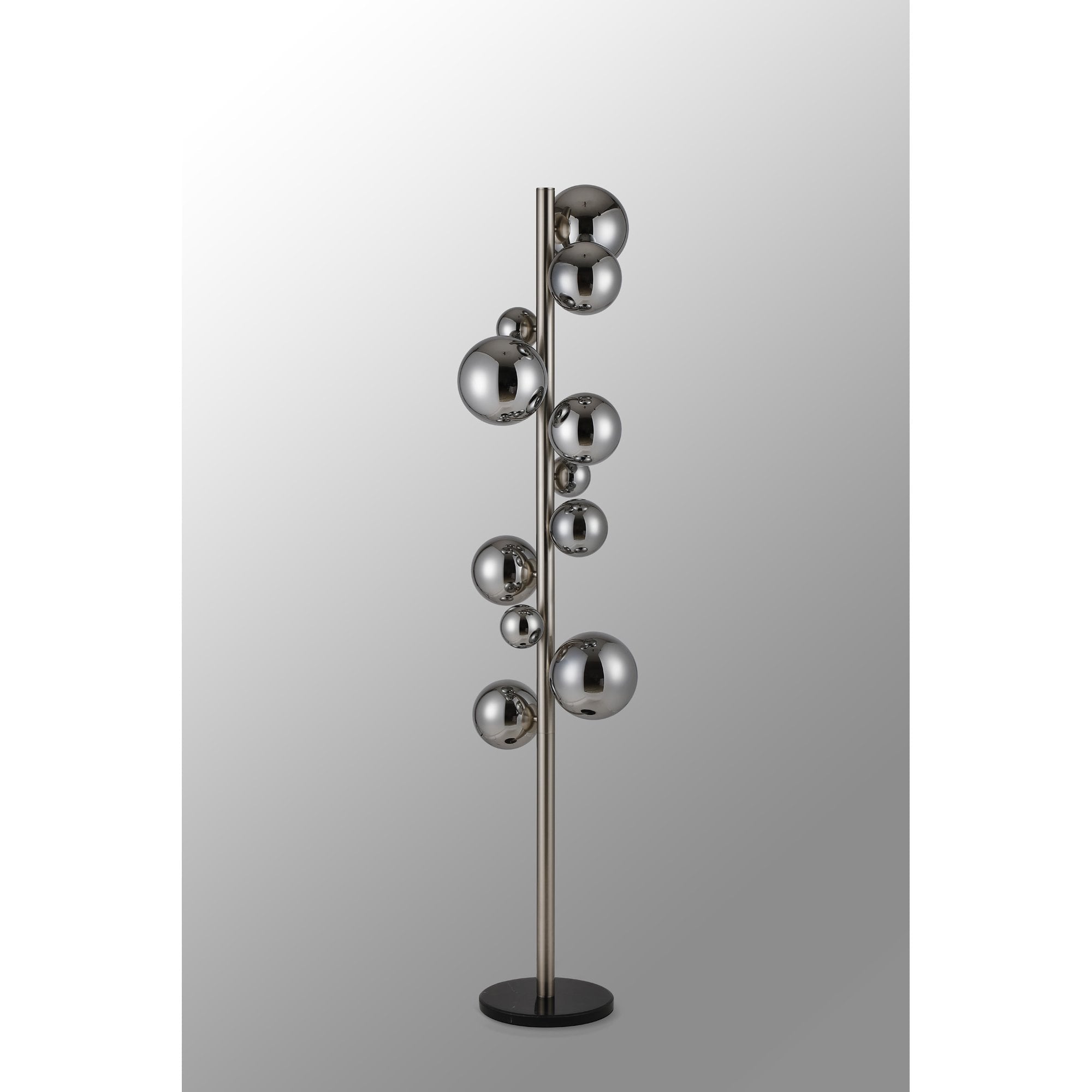 NL9066/CH9 Prague 11 Light Floor Lamp Satin Nickel Chrome Plated