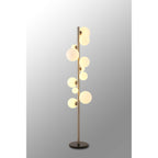 NL9066/OP9 Prague 11 Light Floor Lamp Satin Nickel Opal