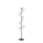 NL9066/OP9 Prague 11 Light Floor Lamp Satin Nickel Opal