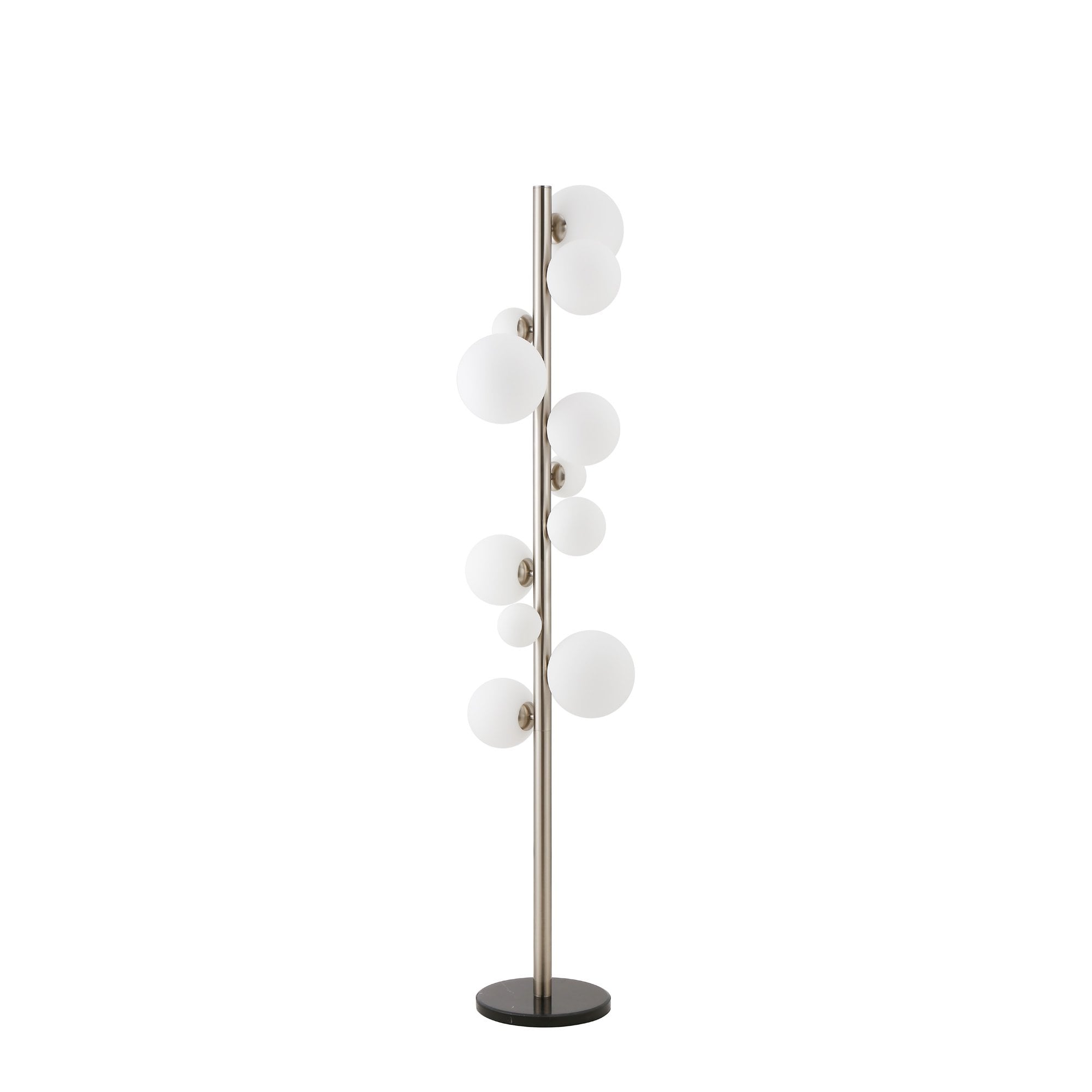 NL9066/OP9 Prague 11 Light Floor Lamp Satin Nickel Opal