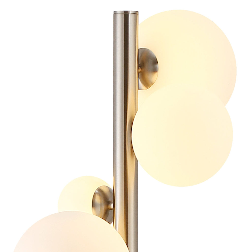 NL9066/OP9 Prague 11 Light Floor Lamp Satin Nickel Opal