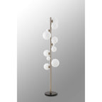 NL9066/OP9 Prague 11 Light Floor Lamp Satin Nickel Opal