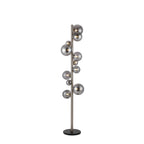 NL9066/SM9 Prague 11 Light Floor Lamp Satin Nickel Smoke Plated