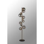 NL9066/SM9 Prague 11 Light Floor Lamp Satin Nickel Smoke Plated