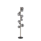 NL9066/SM9 Prague 11 Light Floor Lamp Satin Nickel Smoke Plated