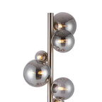 NL9066/SM9 Prague 11 Light Floor Lamp Satin Nickel Smoke Plated