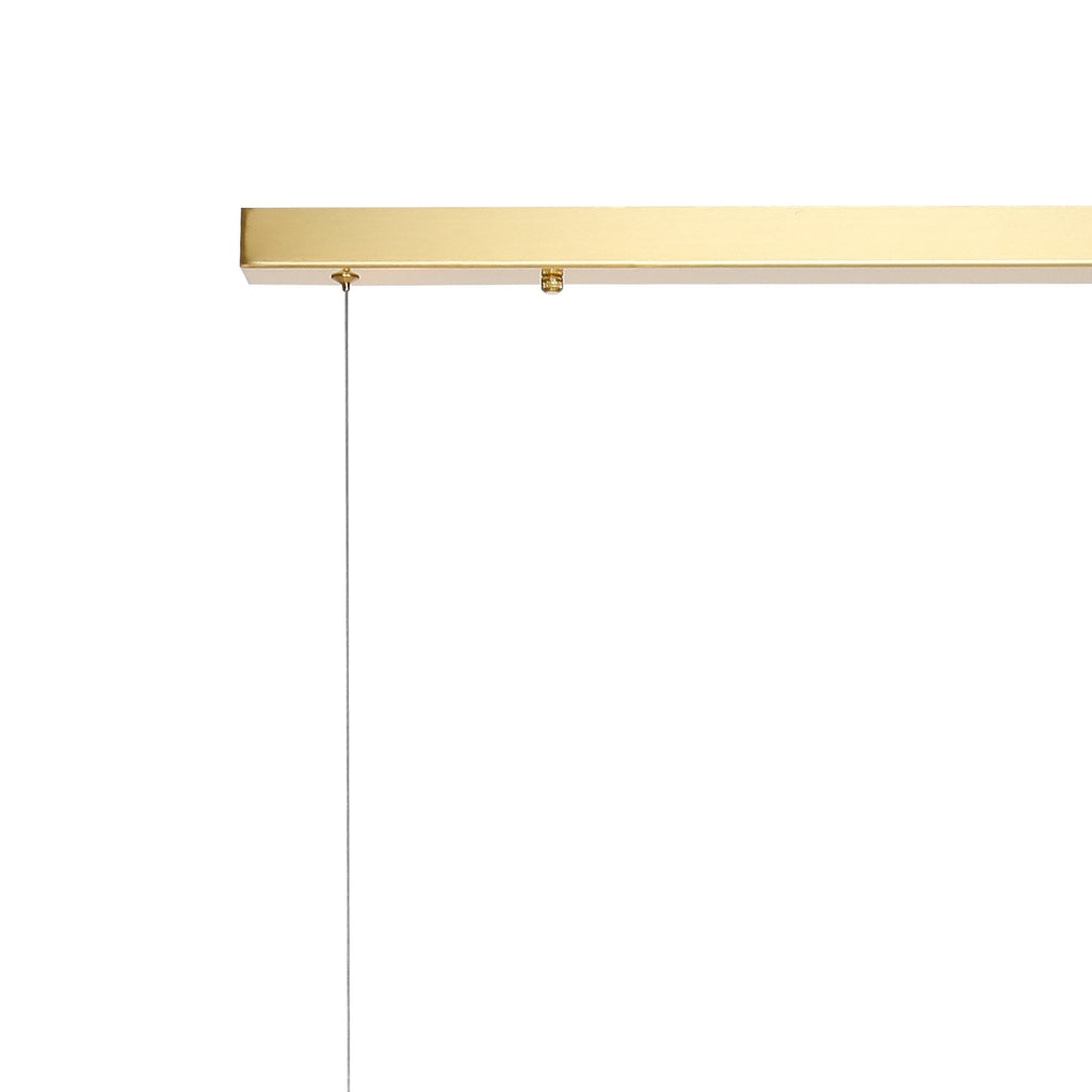 NL9319/AM9 Prague 9 Light Linear Pendant Satin Gold Amber Plated