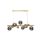 NL9319/CH9 Prague 9 Light Linear Pendant Satin Gold Chrome Plated