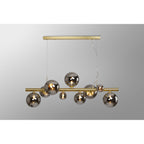 NL9319/CH9 Prague 9 Light Linear Pendant Satin Gold Chrome Plated