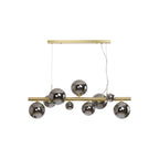 NL9319/CH9 Prague 9 Light Linear Pendant Satin Gold Chrome Plated