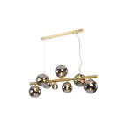 NL9319/CH9 Prague 9 Light Linear Pendant Satin Gold Chrome Plated