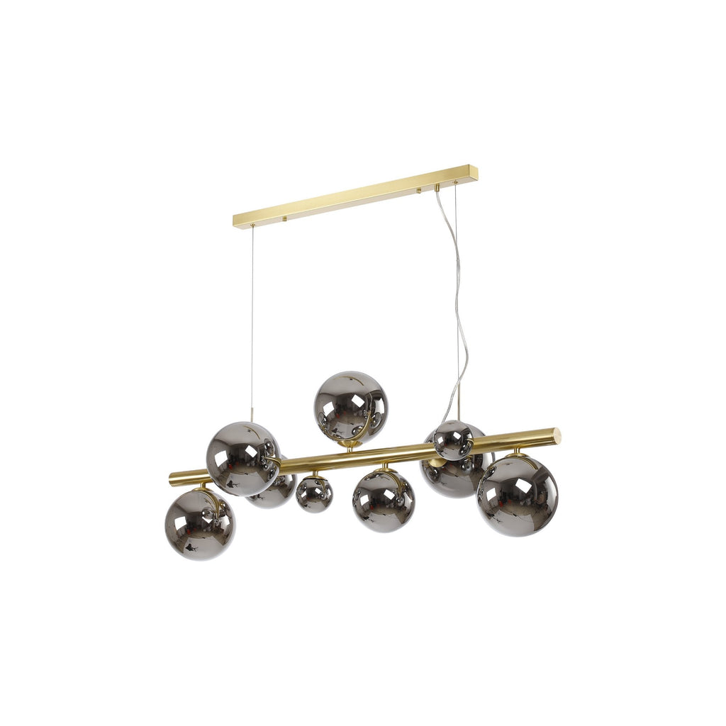 NL9319/CH9 Prague 9 Light Linear Pendant Satin Gold Chrome Plated