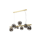 NL9319/CH9 Prague 9 Light Linear Pendant Satin Gold Chrome Plated