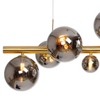 NL9319/CH9 Prague 9 Light Linear Pendant Satin Gold Chrome Plated
