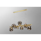 NL9319/CH9 Prague 9 Light Linear Pendant Satin Gold Chrome Plated