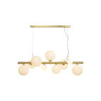 NL9319/OP9 Prague 9 Light Linear Pendant Satin Gold Opal