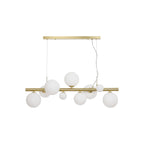 NL9319/OP9 Prague 9 Light Linear Pendant Satin Gold Opal