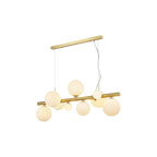 NL9319/OP9 Prague 9 Light Linear Pendant Satin Gold Opal
