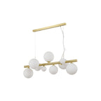NL9319/OP9 Prague 9 Light Linear Pendant Satin Gold Opal