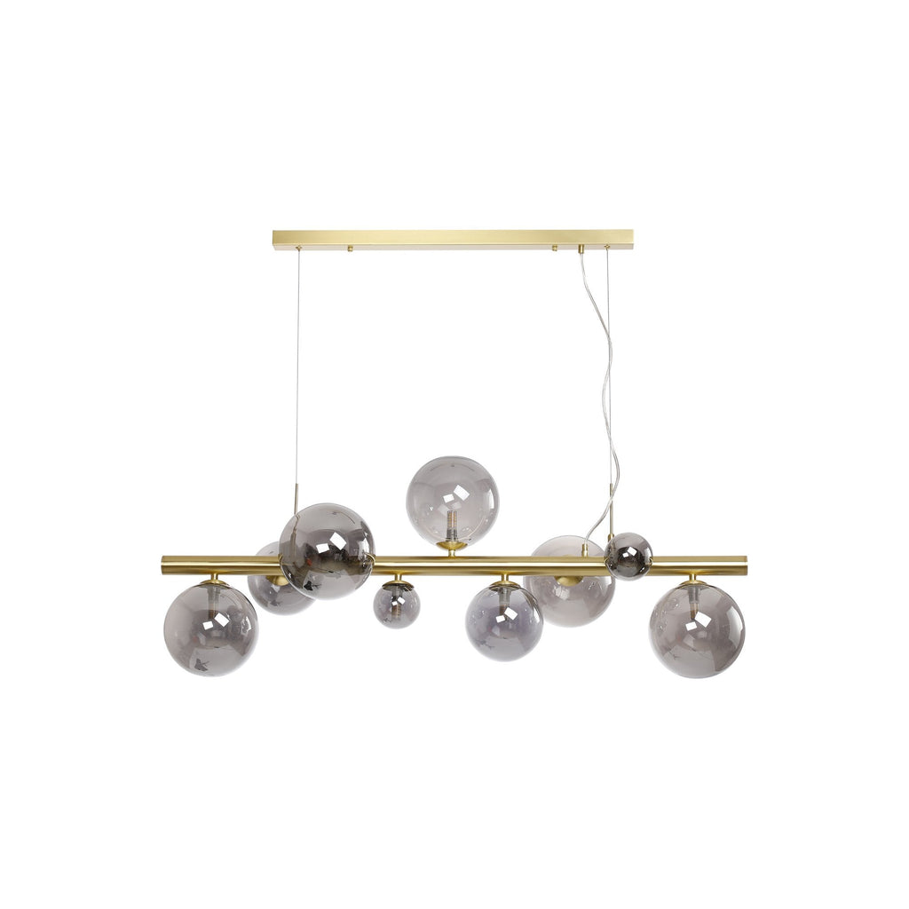 NL9319/SM9 Prague 9 Light Linear Pendant Satin Gold Smoke Plated