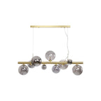 NL9319/SM9 Prague 9 Light Linear Pendant Satin Gold Smoke Plated