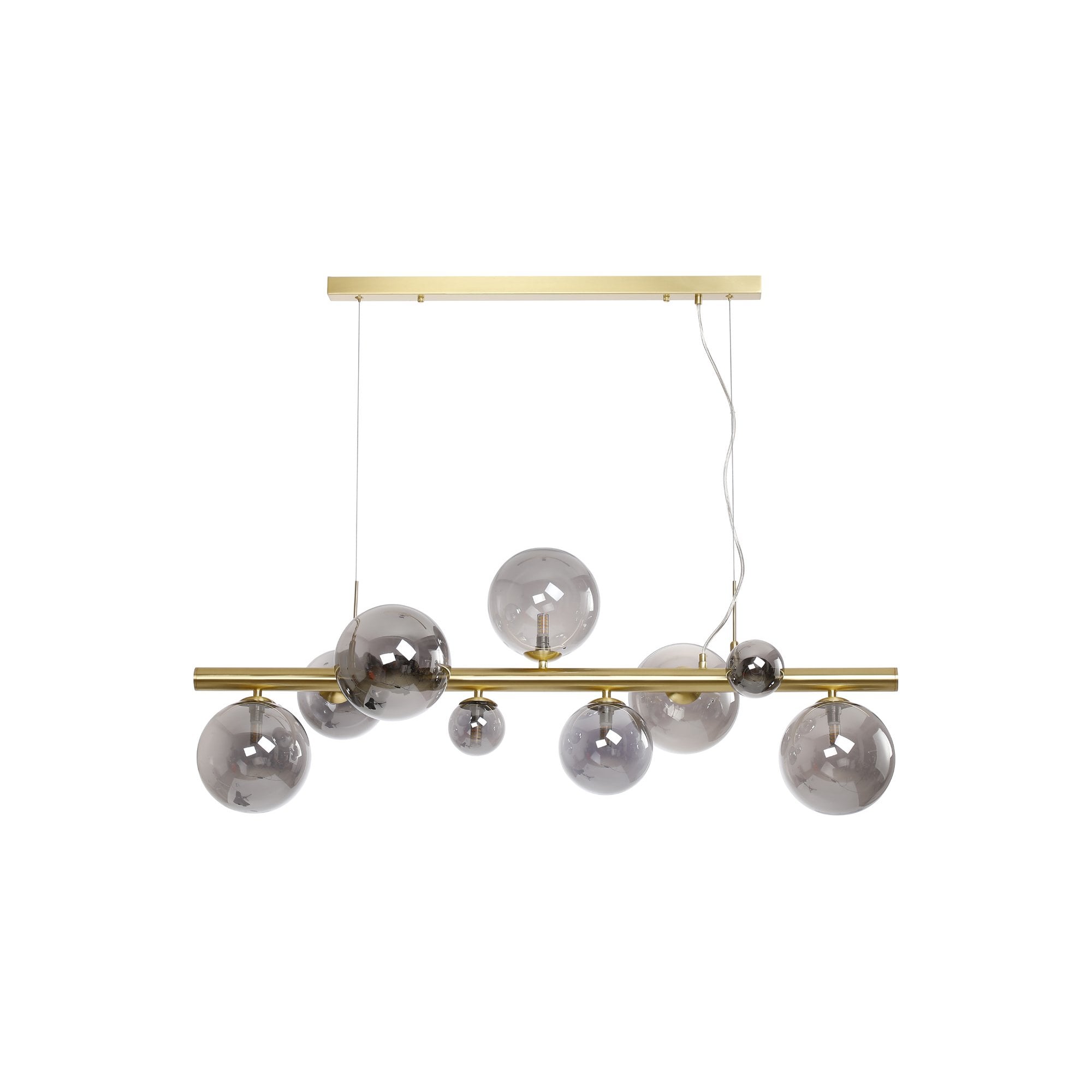 NL9319/SM9 Prague 9 Light Linear Pendant Satin Gold Smoke Plated