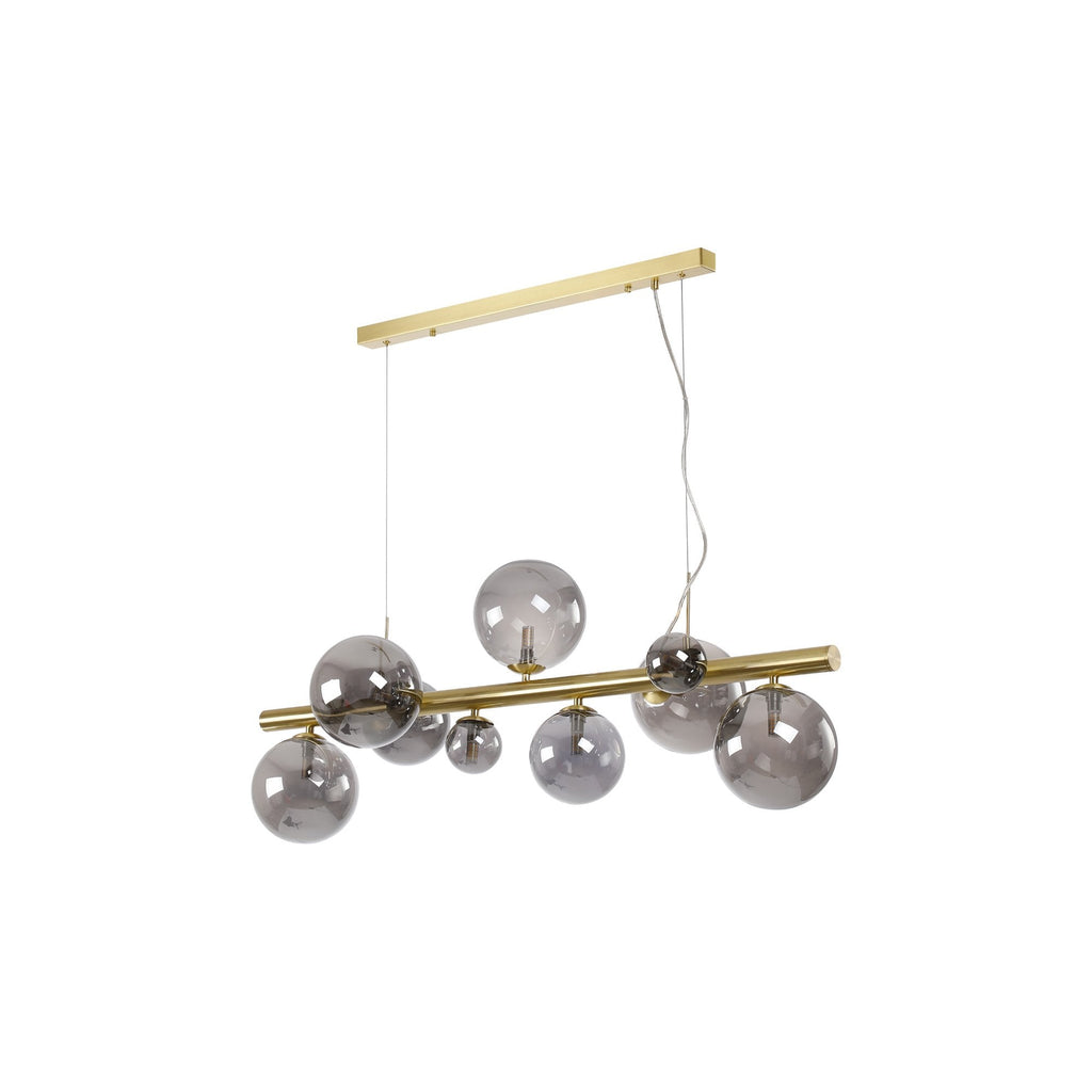 NL9319/SM9 Prague 9 Light Linear Pendant Satin Gold Smoke Plated