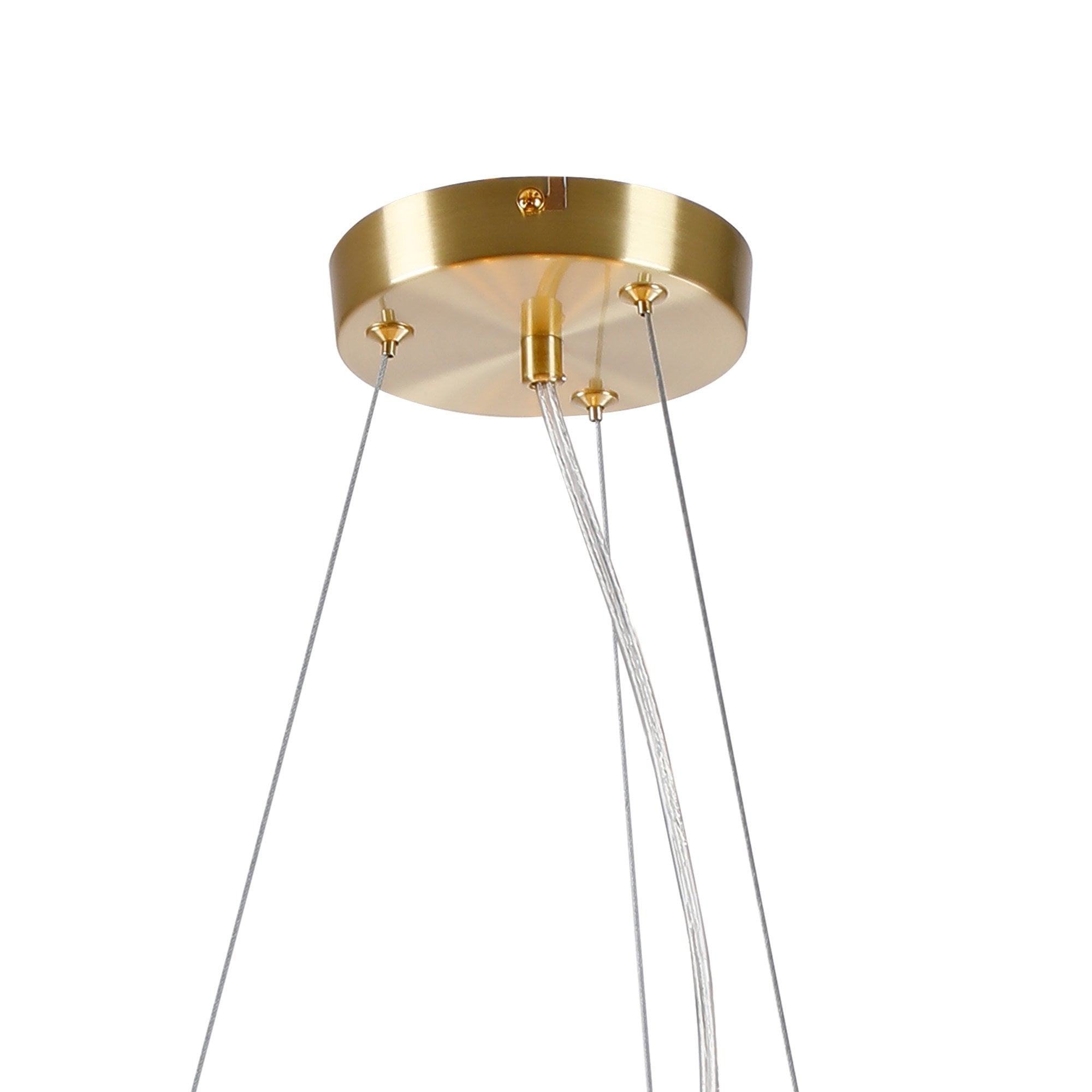 NL9320/AM9 Prague 16 Light Circular Pendant Satin Gold Amber Plated