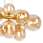 NL9320/AM9 Prague 16 Light Circular Pendant Satin Gold Amber Plated