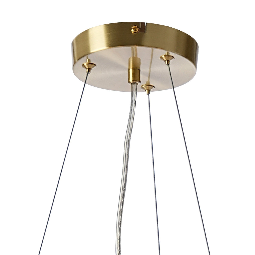 NL9320/CH9 Prague 16 Light Circular Pendant Satin Gold Chrome Plated