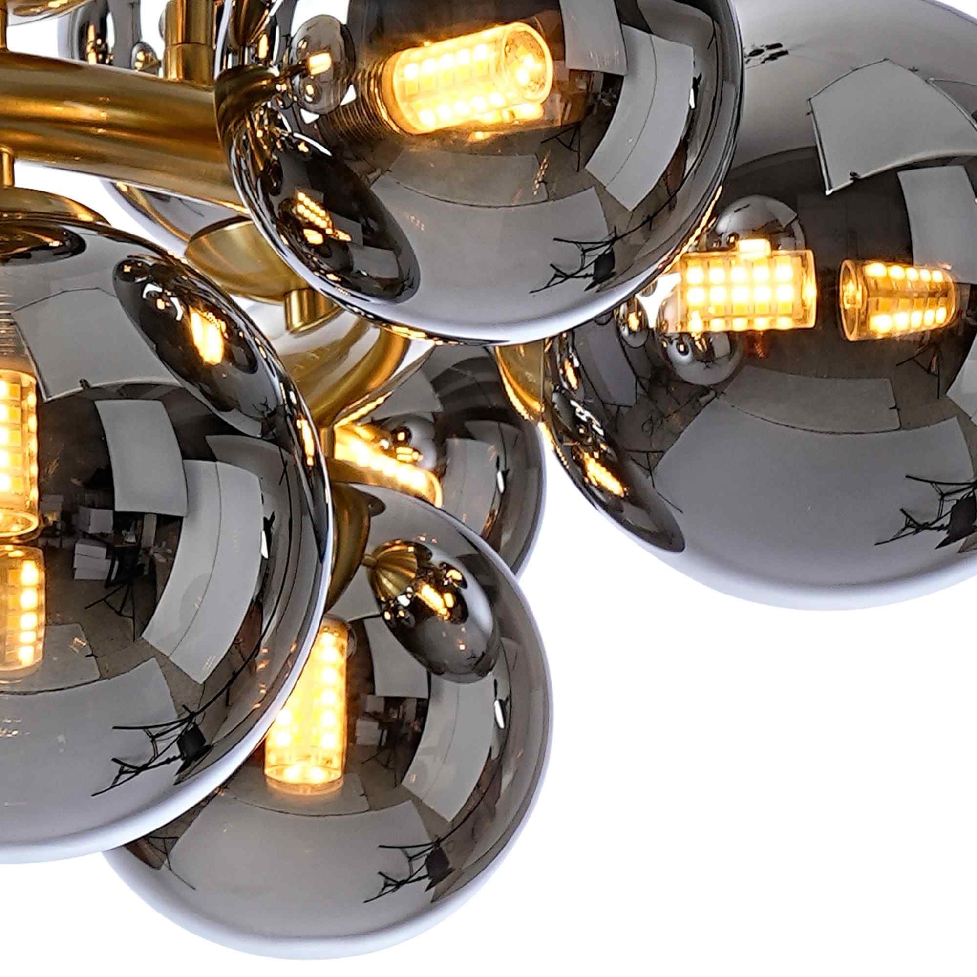 NL9320/CH9 Prague 16 Light Circular Pendant Satin Gold Chrome Plated