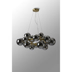 NL9320/CH9 Prague 16 Light Circular Pendant Satin Gold Chrome Plated
